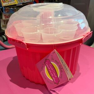 Pink Cupcake Carrier with Clear Lid Fox Run 🧁NEW